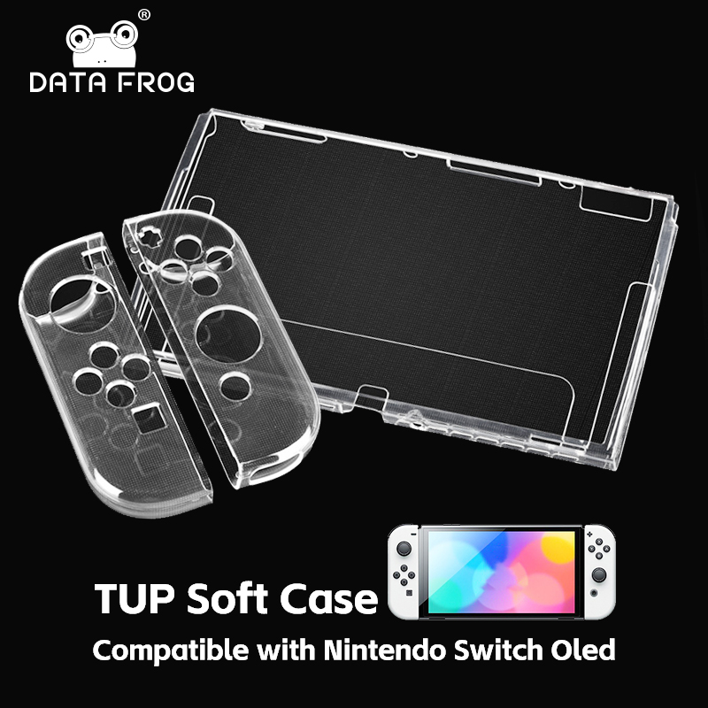 Data FrogTPU ソフト透明シェル保護ケースクリアフレームプロテクターケースニンテンドースイッチ oled ゲームコンソールアクセサリー