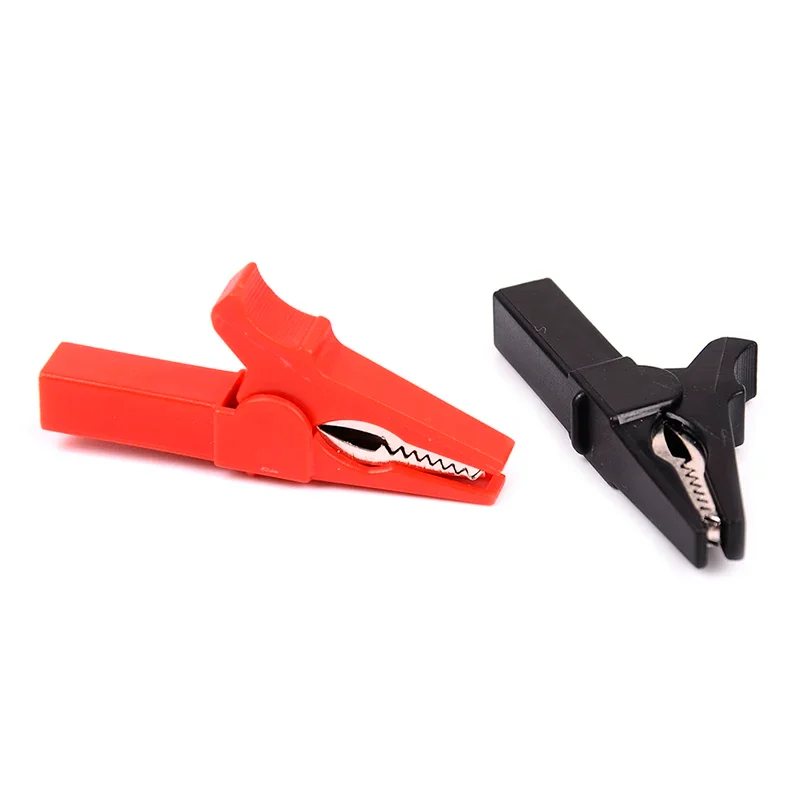 4 unids/set 55mm Clip de cocodrilo + conector Banana, sonda de prueba con Clips de Cable de conector Banana de 4mm rojo + negro accesorios de prueba Stonego