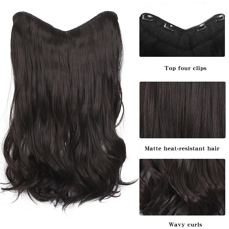 MSTN-Extensión de cabello largo sintético de 24 pulgadas, postizo resistente al calor, pieza de cabello de forma Natural