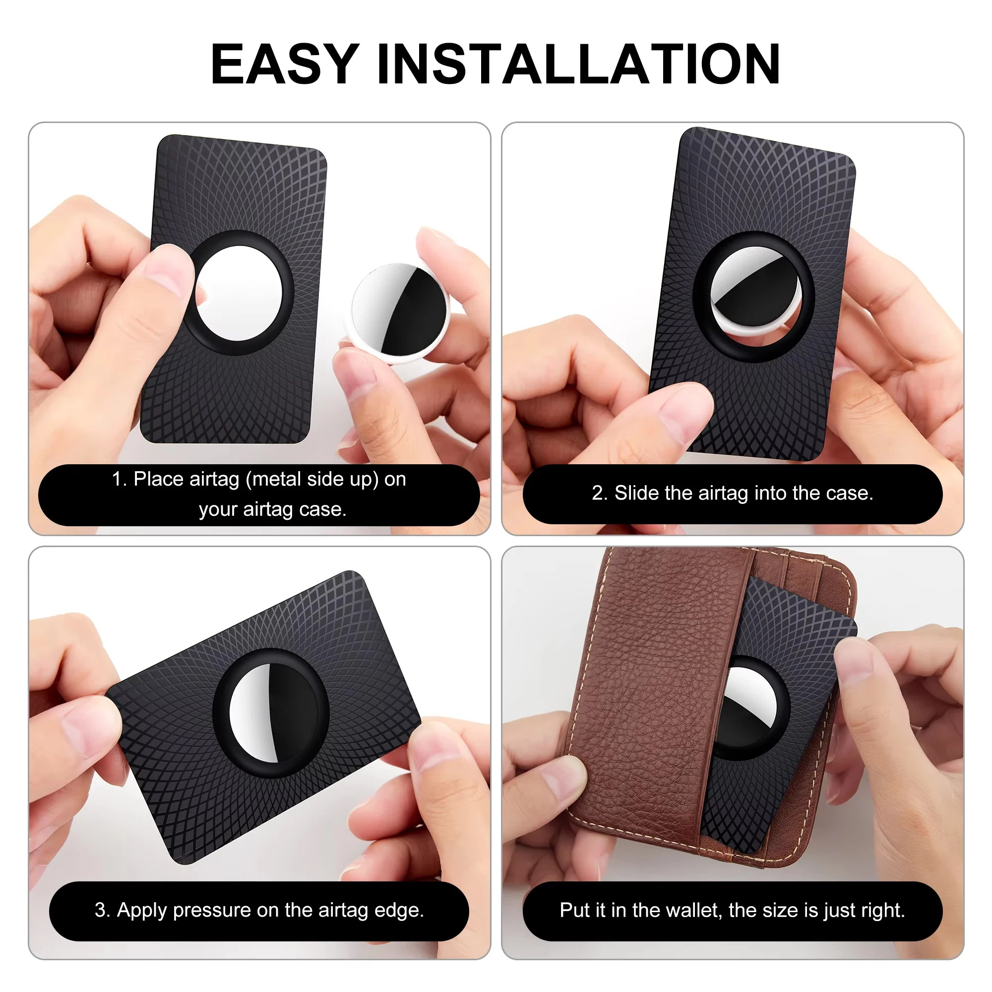 2Pack For Apple Airtag Wallet Case Thin Card Size Case for Air tag Holder Purse Wallet GPS Tracker Airtag case Locator Holders