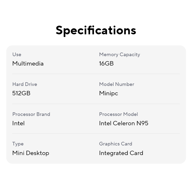 Blackview-Mini ordinateur portable MP60 Windows 11, 16 Go DDR4, SSD 512 Go/1 To, processeur Intel N95, 4K HD, HDMI double bande touristes 2.4G, nouveau