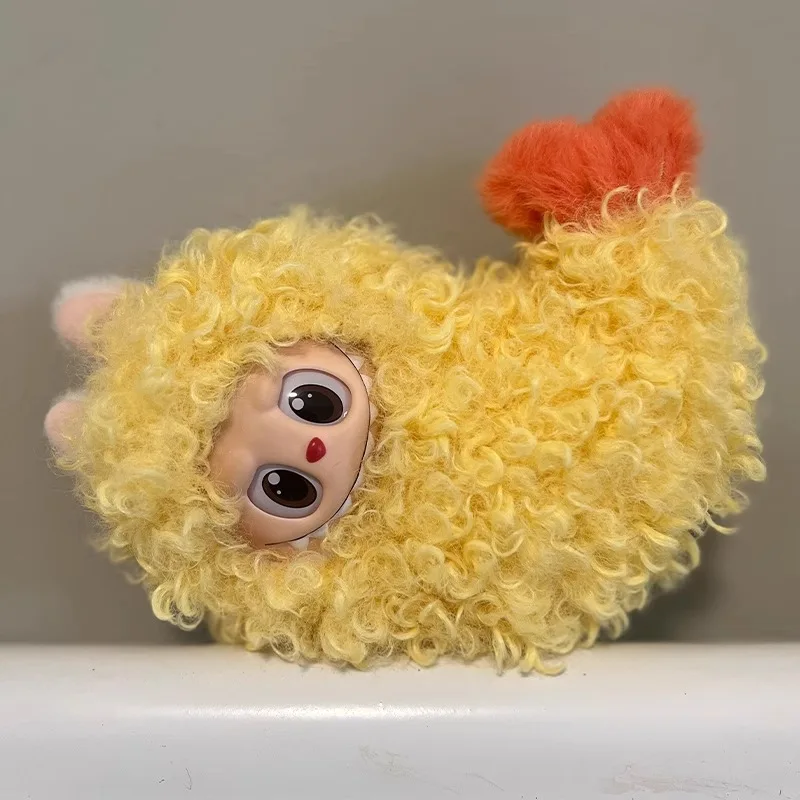 Roupas de moda para labubu 17cm, boneca de pelúcia engraçada, camarão frito, exibição diy para labubu, roupas de pé, acessórios de boneca