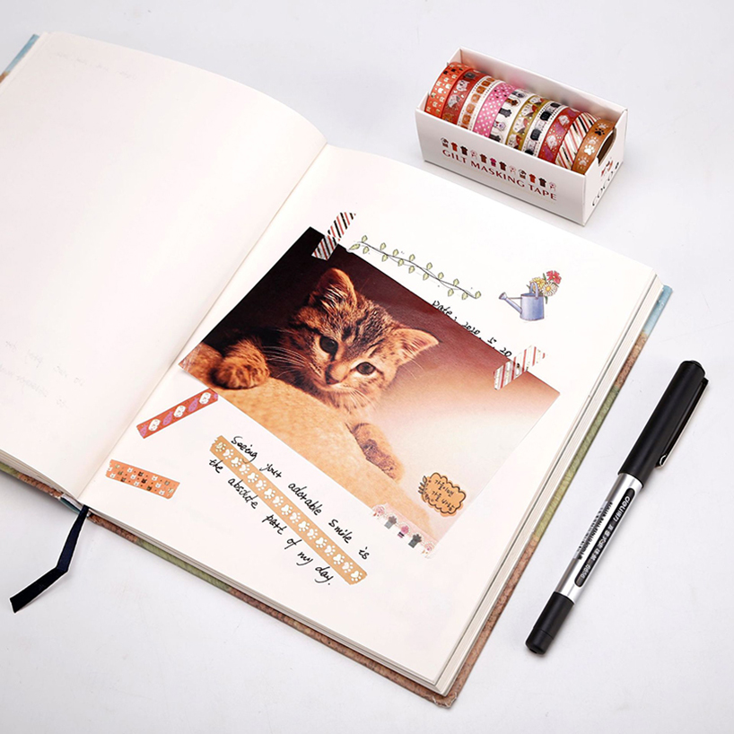 10 ม้วนดาว Washi เทปกาวตกแต่งเทปโรงเรียนวารสารอุปกรณ์ทองฟอยล์ Scrapbooking Kawaii เครื่องเขียน Masking เทป