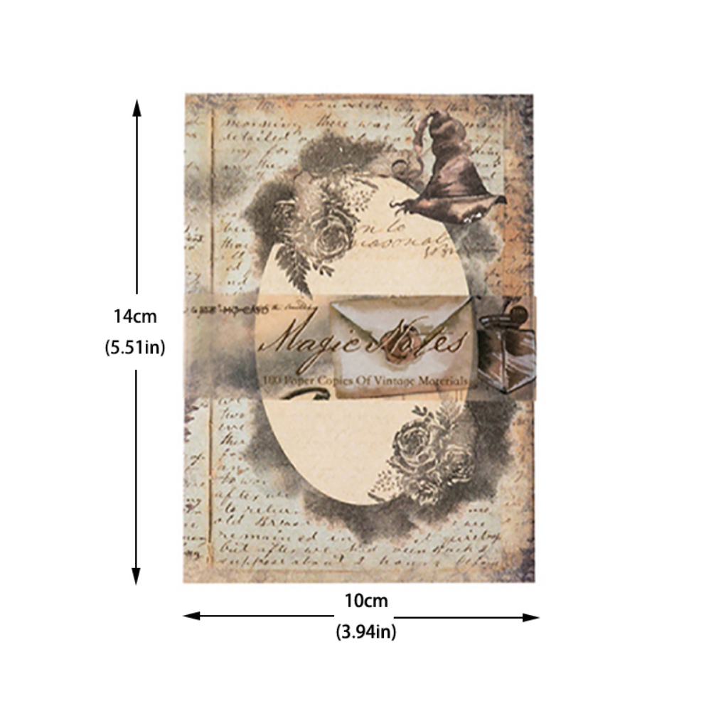Mr. Paper 8 Style 100 pezzi/libro Messaggio vintage Materiale Carta Fiore creativo Carattere Conto a mano Blocco note decorativo