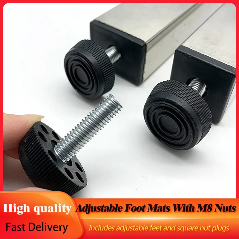 4 Vuông Chân Điều Chỉnh Kèm M8 Hạt Ống Cắm Hình Chữ Nhật Nội Thất Ống Bao Da Bàn Ghế Chân Tăng Chiều Cao Chân miếng Lót