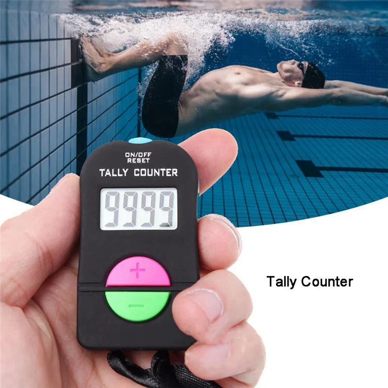 BABQ 2 ชิ้น Digital Hand Tally Counter อิเล็กทรอนิกส์เพิ่มลบ Manual Clicker มือถือ Mechanical Number คลิกเคาน์เตอร์