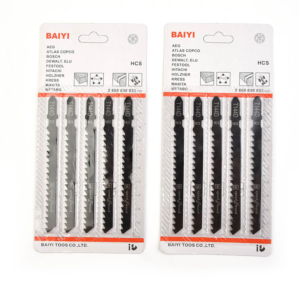 10 ชิ้น HCS จิ๊กซอว์ใบมีด T144D T-Shank สารพันใบเลื่อยสําหรับไม้พลาสติก Fast ตัดเครื่องมือ