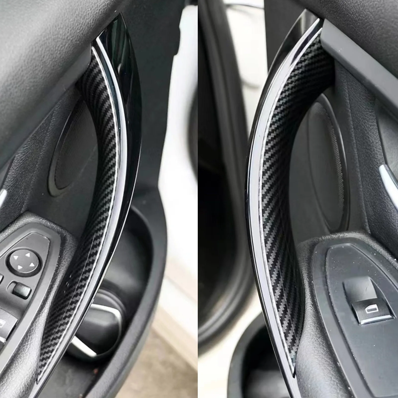 車のインテリアドアハンドル BMW F30 F31 F32 F34 F36 F80 F82 3 4 シリーズ 3GT ABS インテリアドアハンドルプル保護カバー