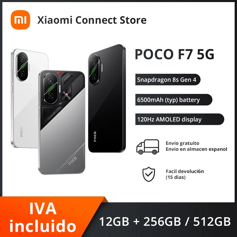 POCO F7 5G 12GB 256GB/512GB NFC Versione UE senza caricabatterie Cellulare intelligente Batteria Snapdragon 8S Gen 4 6500mAh