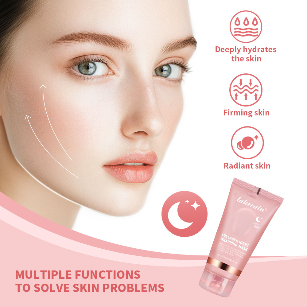 Crema gelatinosa al collagene Collagene idrolizzato Maschera per il viso notturna Avvolgente Maschera peel-off Idratante Rassodante Idratante Cura della pelle