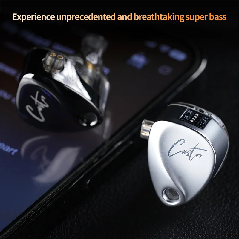 KZ Castor Bass HiFi auricolare Dual Dynamic Driver Wired Harman Tuning cuffie IEM con isolamento acustico con cavo staccabile a 2pin