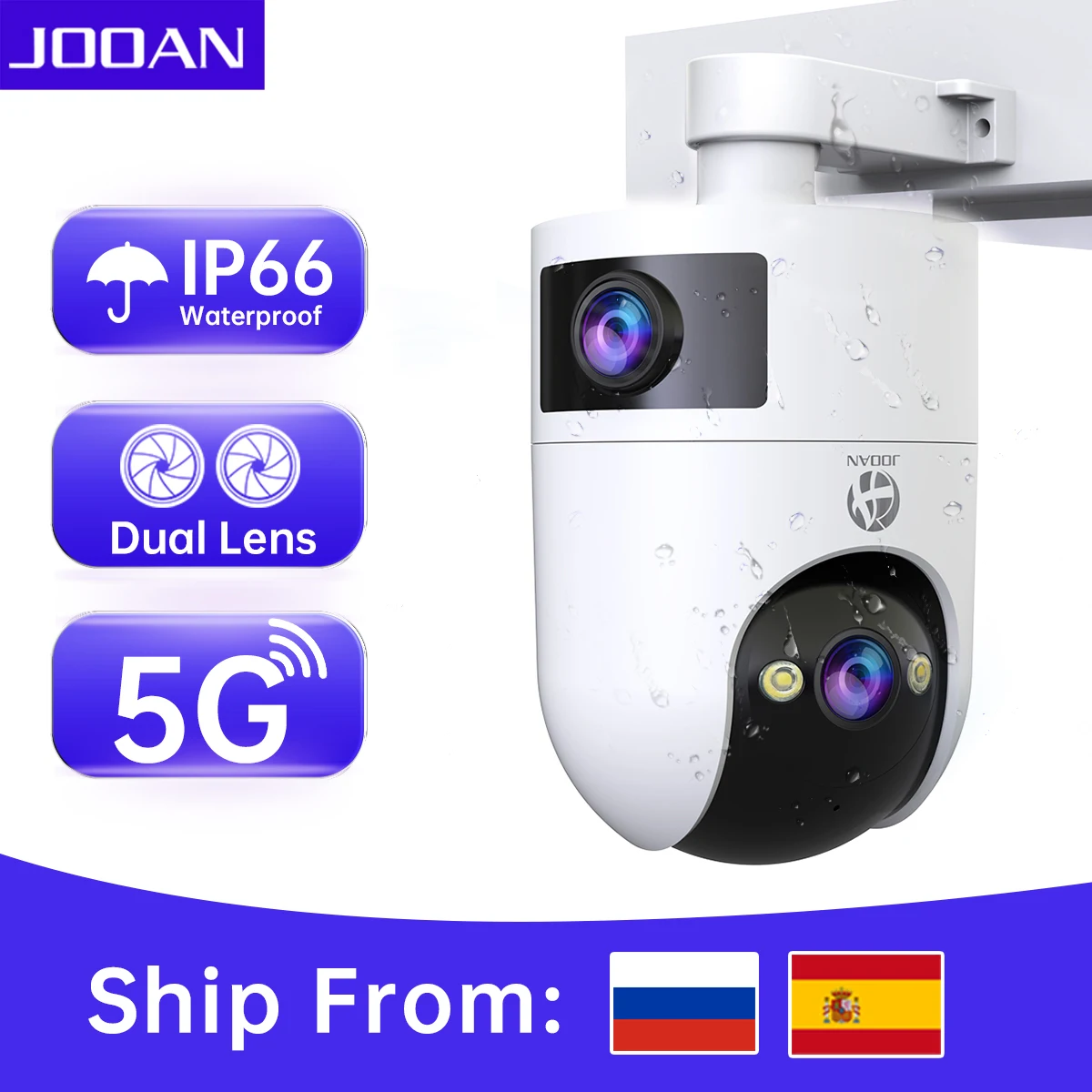 Jooan W8 4K 5G Wi-Fi двойной объектив двойной экран двустороннее аудио цветное ночное видение наружная домашняя безопасность