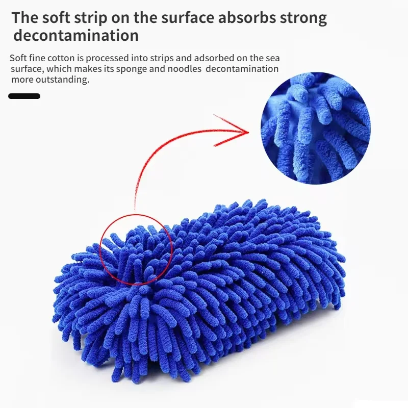 Esponja de microfibra para lavadora de coche, cepillos para el cuidado del coche, toalla de lavado, guantes para automóvil, accesorios de estilismo, 1 Uds.