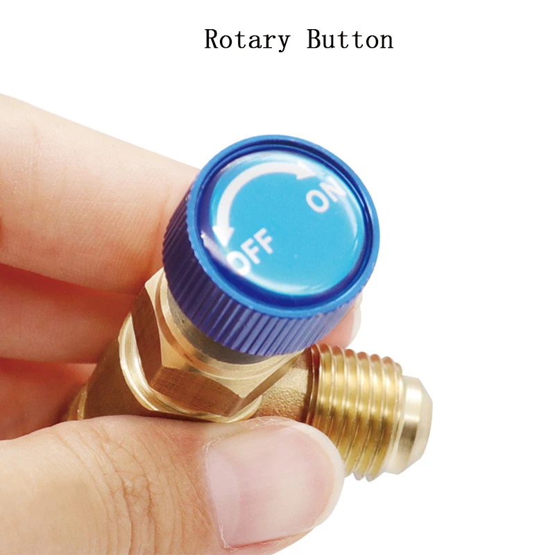 Refrigeration Charging Air Conditioning Adapter For R410A R22 1/4" Liquid Safety Valve Hose R22 Copper Adapter Hand Tool