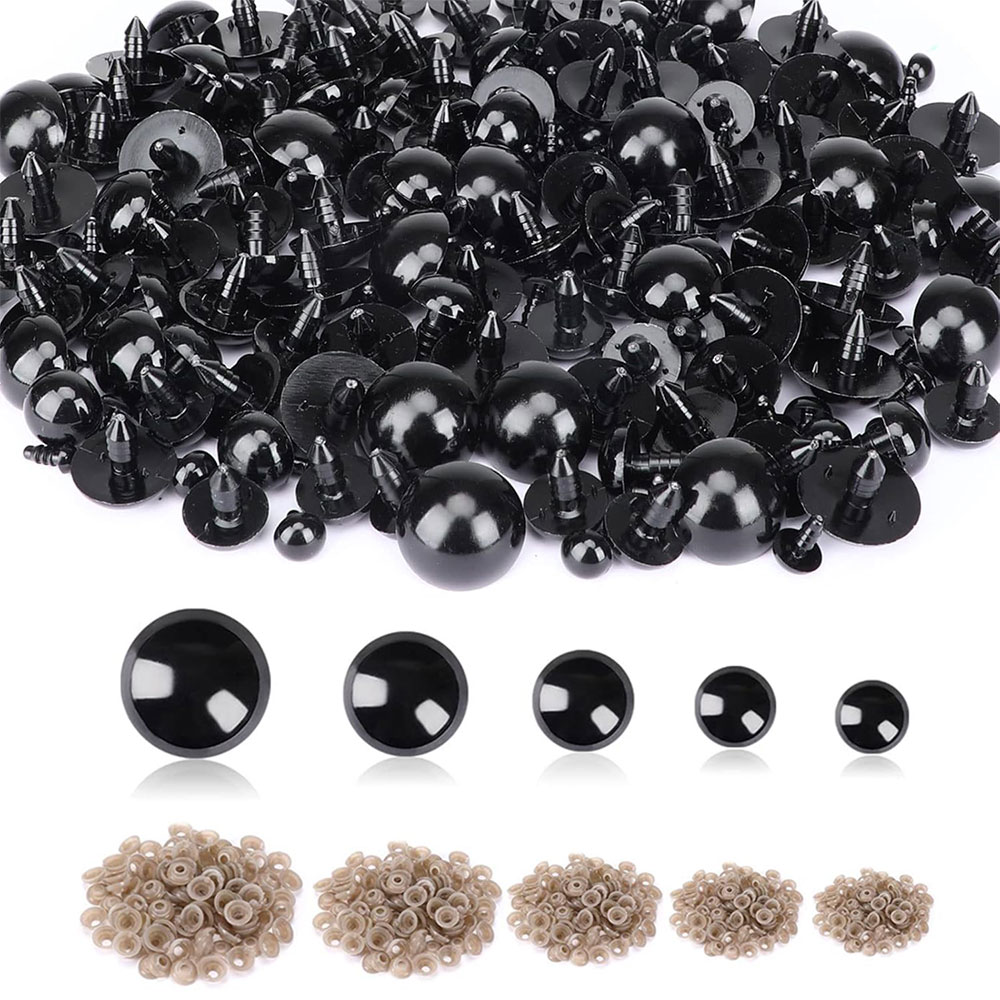 100 stücke 5/8/10/12/14mm Schwarz Kunststoff Sicherheits Augen Für Spielzeug Amigurumi DIY Kit Handwerk Teddybär Spielzeug Auge Puppe Dekoration Zubehör