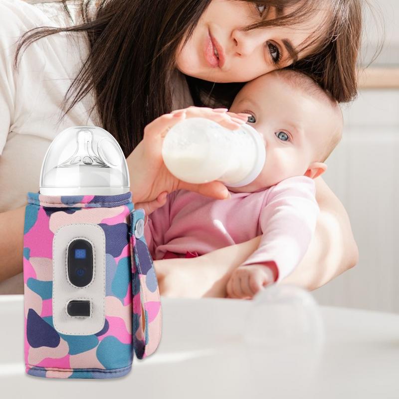 Portable Milk Warmer Bottle Insulation Cover Rapid Heating Milk Drink Heat Keeper With Temperature Display For Travel Camping