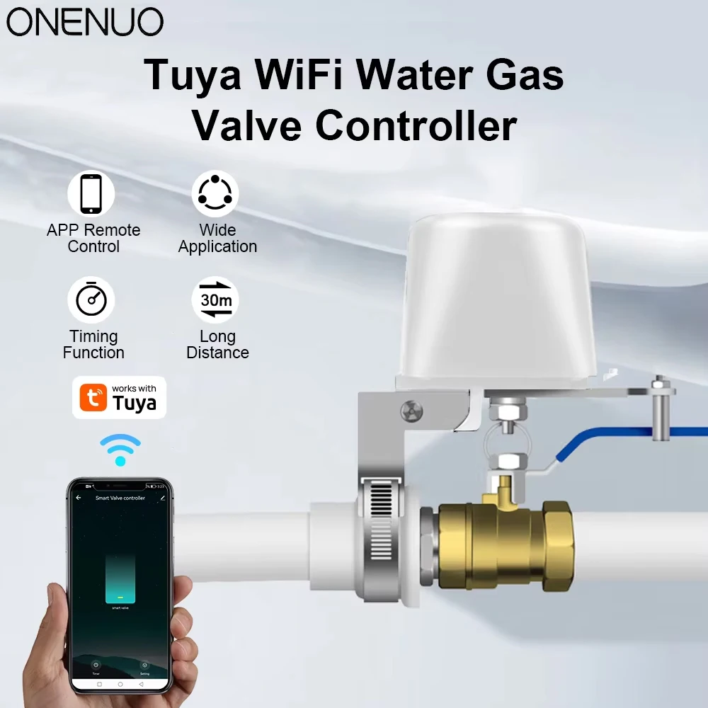 Tuya WiFi Waterklep Gasafsluiting Kogelkraan Timer Tuin Slimme Kraan Controller Ondersteuning Alexa Google Assistent SmartLife