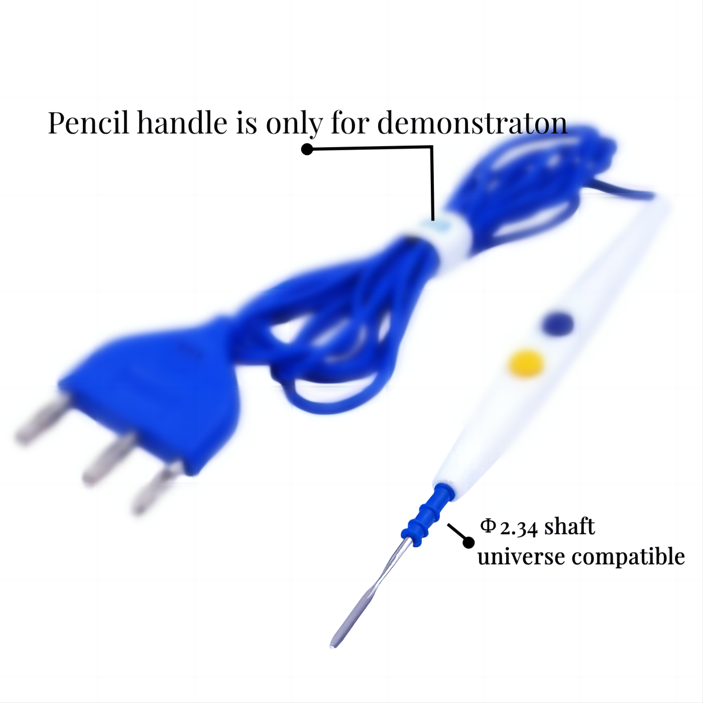 Электрокаутерный электрокоагулятор с кормальным наконечником и многоразовым шпателем
