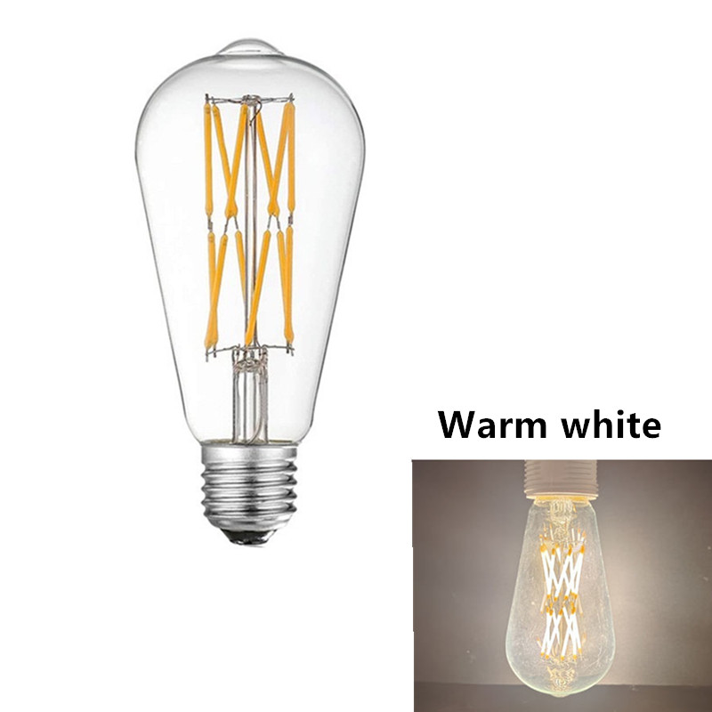 LED ST64 12W 16W  DC 220V Warm White Yllow Dimmable Gold Filament Bulb E27 Light Vintage Edison Lamp Retro Gold Glass Appearance