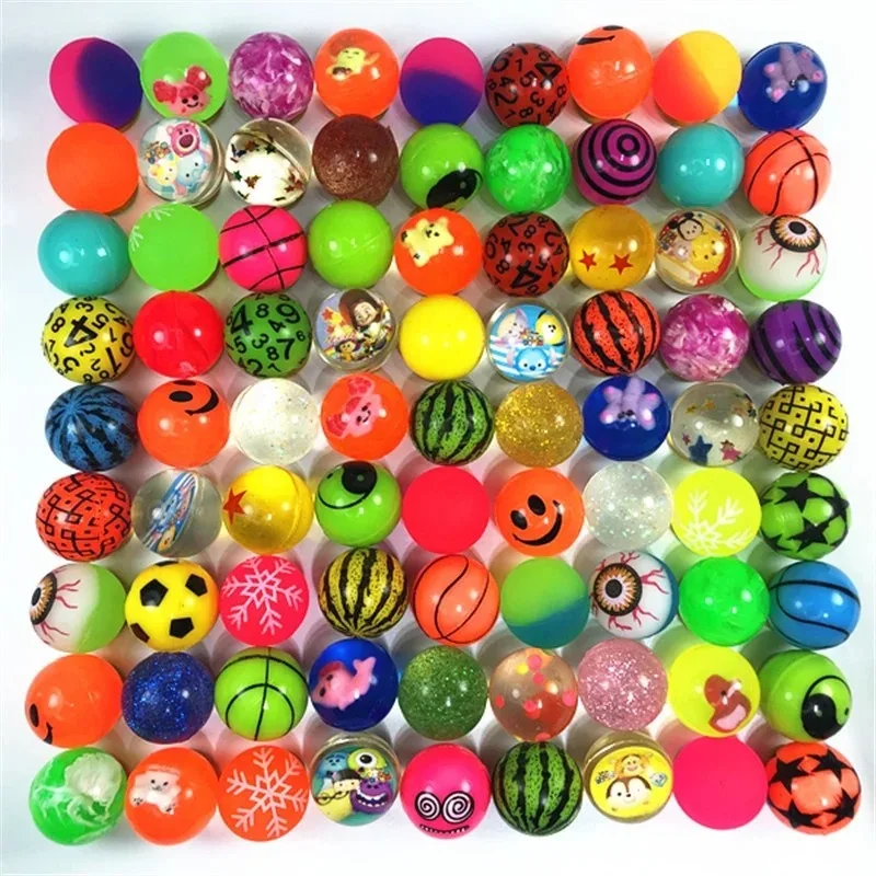 Bola elástica de goma de 30MM, nuevo diseño, estilo mixto, 12/24 Uds., múltiples bolas que rebotan, máquina expendedora, cápsula sorpresa, juguete para niños