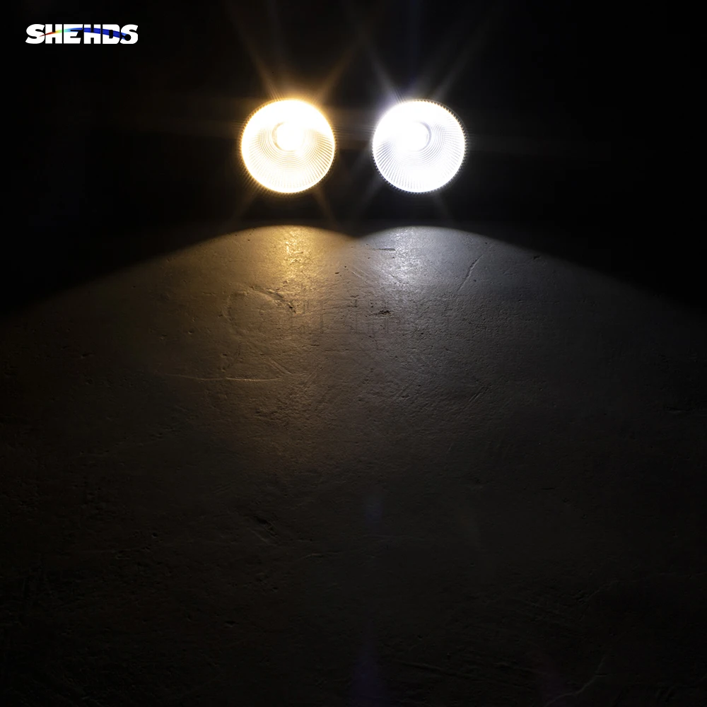 SHEHDS 2 ojos 200W LED 2 en 1 COB iluminación blanca cálida y fría 2X100W iluminación ciega boda fiesta Bar DMX luces de Navidad público