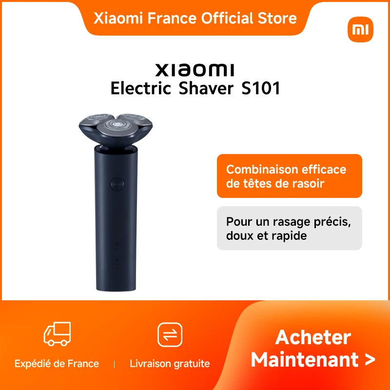【Xiaomi】 Rasoir électrique Xiaomi S101 EU |   Combinaison efficace de têtes de rasoir, Pour un rasage précis, doux et rapide