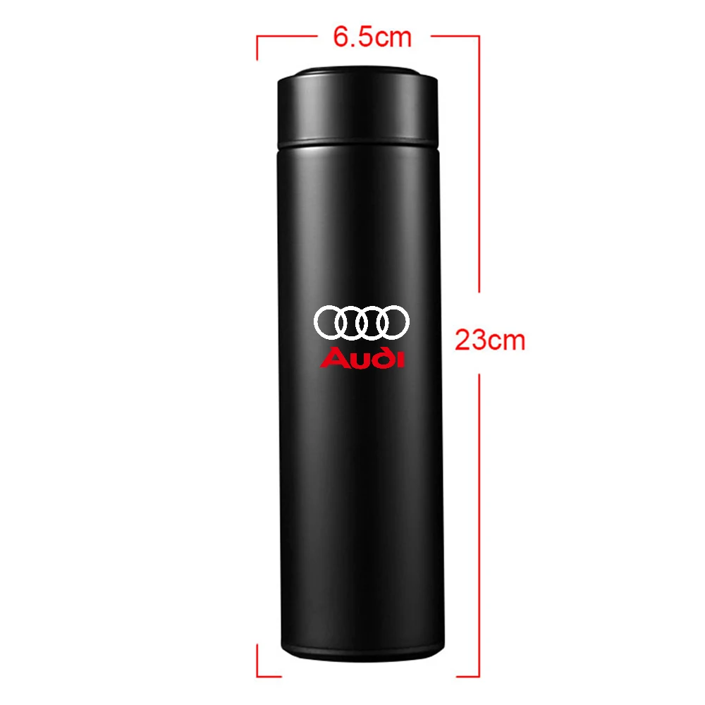 Botella termo inteligente con pantalla de temperatura, taza inteligente con aislamiento al vacío de acero inoxidable 304 para Audi S Line A1 A2, 1 ud.