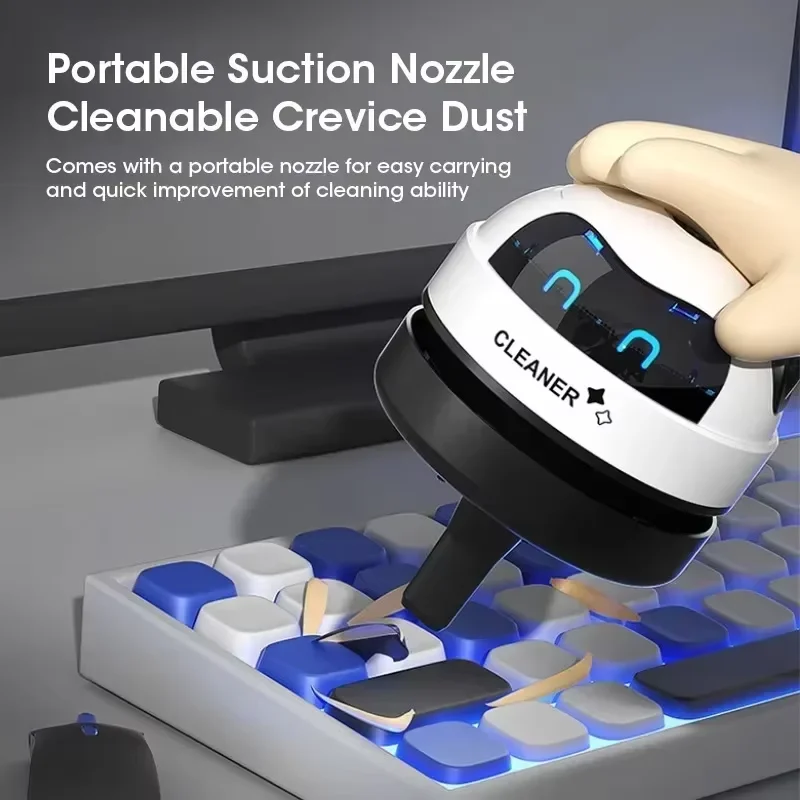 Aspiradora de escritorio Mini limpiador recargable virutas de goma limpiador de teclado Extractor de polvo automático portátil