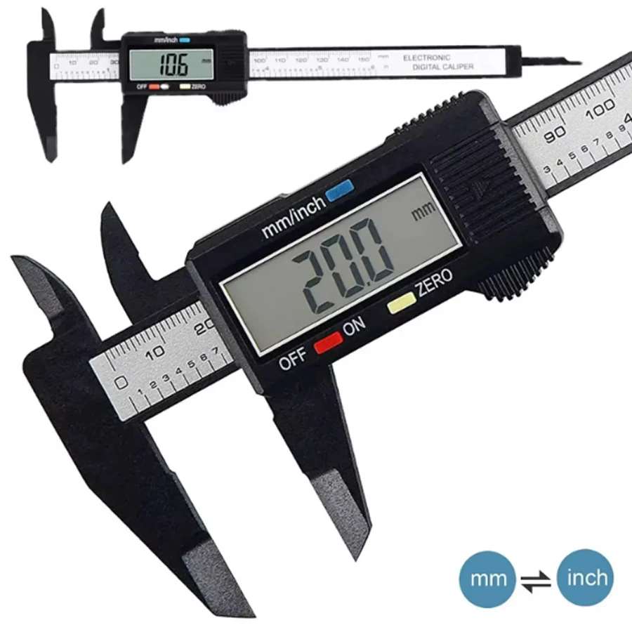150mm mm elektronischer digitaler Bremssattel Kohle faser Zifferblatt Messschieber Messgerät Mikrometer Messwerk zeug digitales Lineal