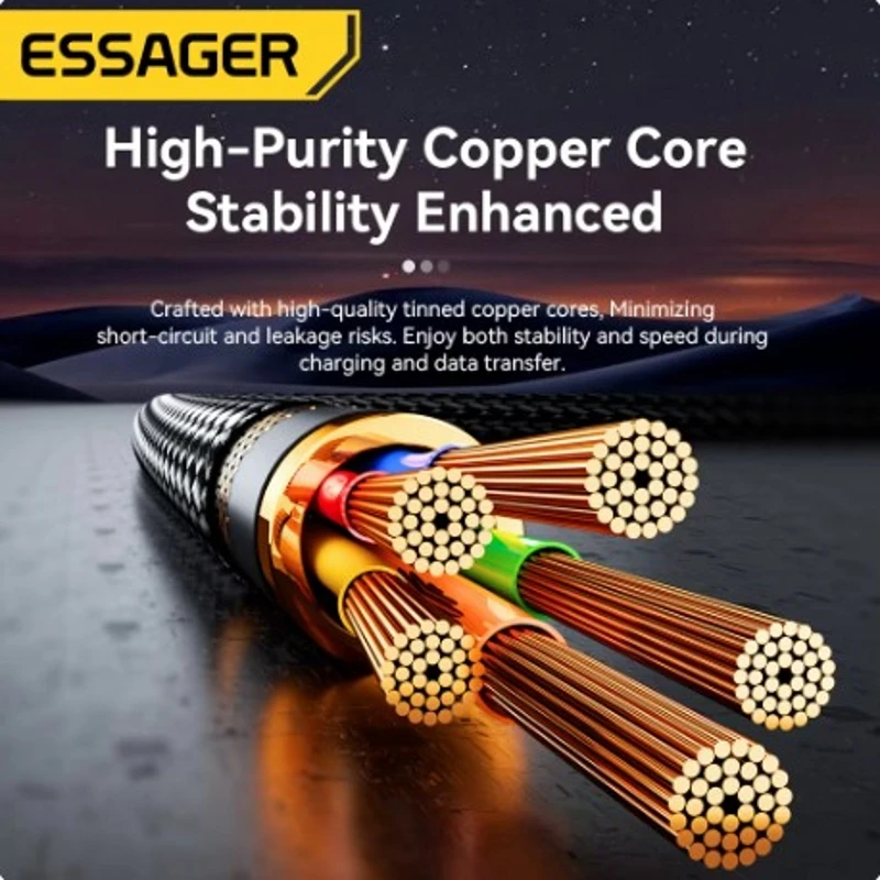 Essager Cable de ángulo recto 2 en 1 C-L 29W C-C 65W Cable de datos de codo de carga rápida para iPhone 16 15 14 MacBook Lenovo Dell iPad Pro