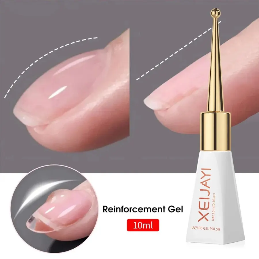 1/2 Stück Basisbeschichtung, Decklack und Verstärkung für Nägel, langlebiger, transparenter Gummibeschichtung, LED-UV-Nagelstärkung, High-Top-Finish-Gel