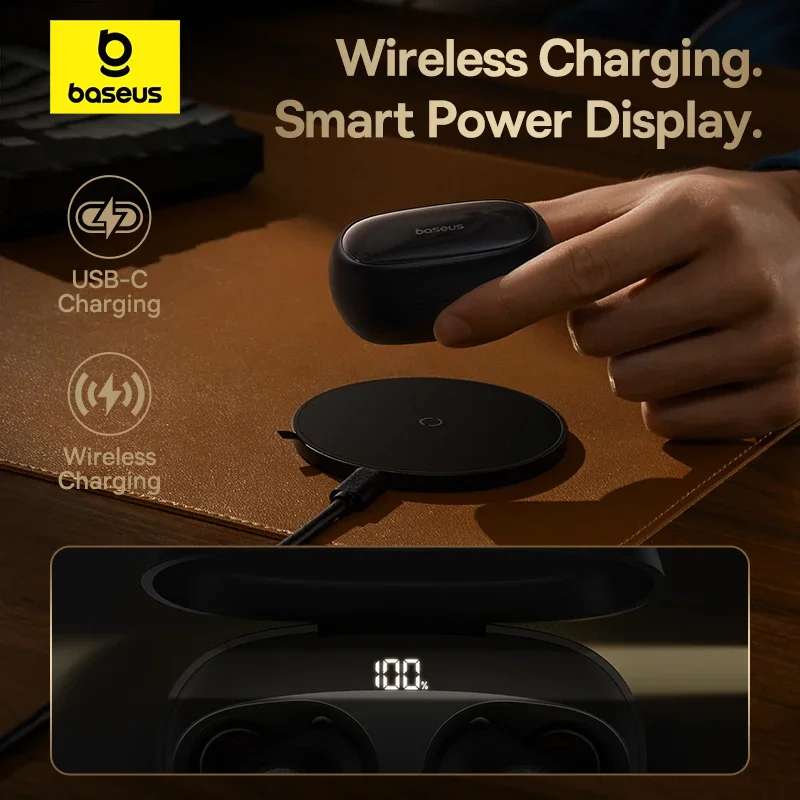 Baseus Bowie MA10 Pro ワイヤレスイヤホン 48dB アクティブノイズキャンセリング Bluetooth 5.3 イヤホン 40H バッテリー寿命 IPX6 防水