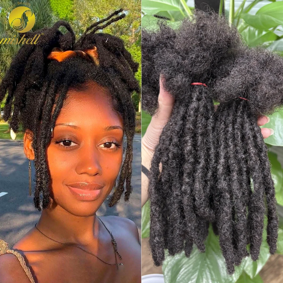 Extensões dreadlock cabelo humano 8 Polegada 0.6cm de espessura locs inter extensões para mulheres homens crianças totalmente artesanal permanente locs