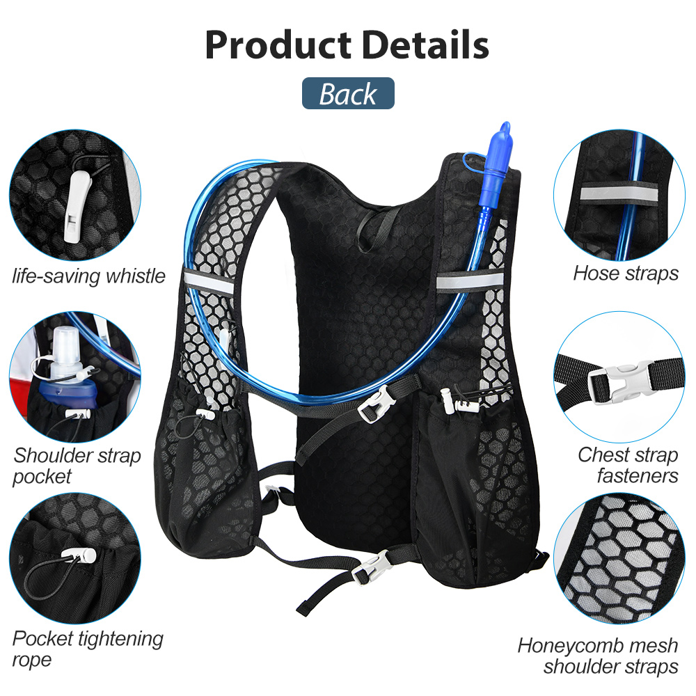 NEWBOLER Atmungsaktive Trinkweste, Trailrunning-Rucksäcke, leicht, Radfahren, Laufen, Joggen, Marathon-Rucksack, Reiten, Klettern