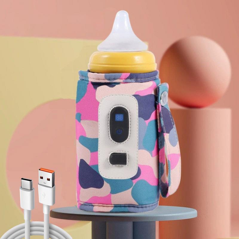 デジタルミルクボトル断熱カバー,ポータブルウォーマー,USB, 5ギア温度,調整可能なヒートキーパー