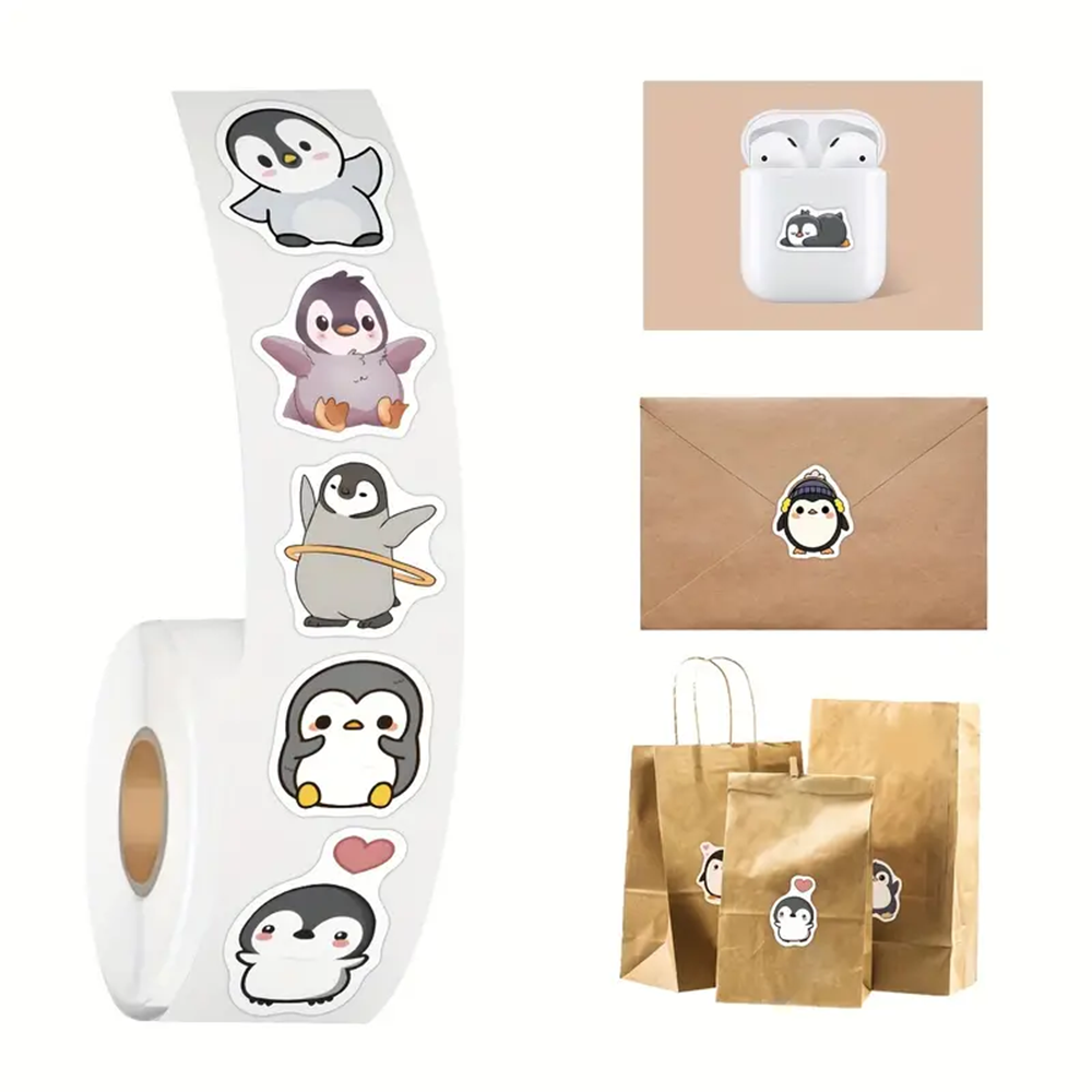 100-500pcs Penguin Animal Stickers Cartoon Removable Notebook Graffiti Sticker Decoration DIY Gift Baking Package Envelope Lable
