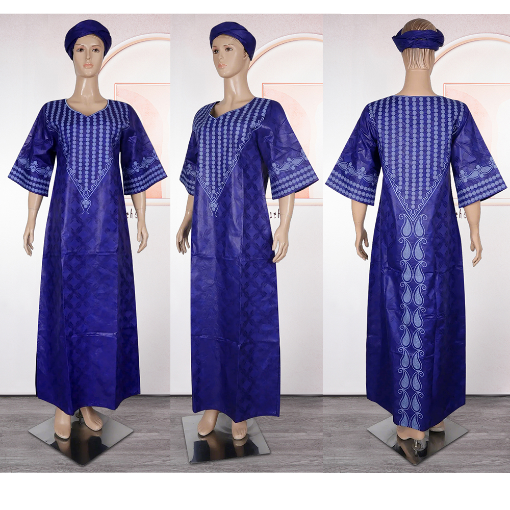 プラスサイズのアフリカの服女性 2025 新アフリカ Dashiki アンカラ刺繍ローブバザンデザインのウェディングパーティードレス