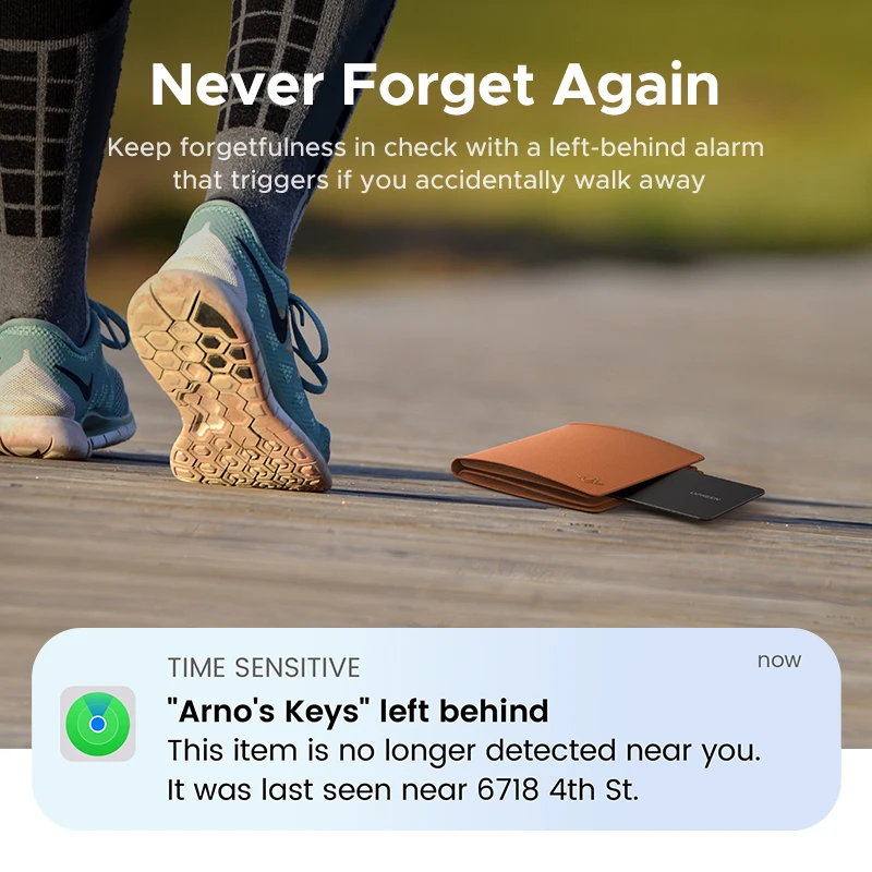 Карта UGREEN Security SmartTrack работает с Apple Find My Wallet Bluetooth Tracker Phone Finder Водостойкая (только iOS)