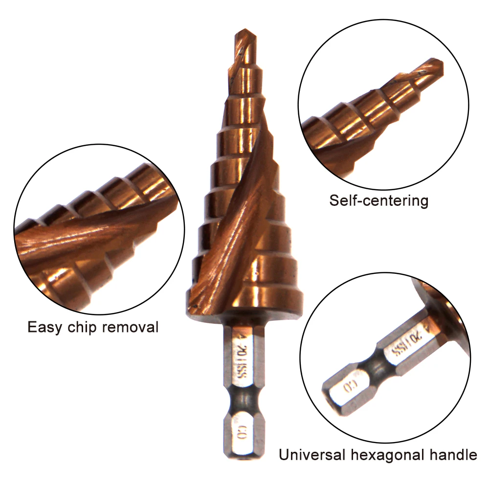 4-12/4-20/4-32mm M35 kobalt met stap boor pagode gatopener zeshoekige spiraalboor snijgereedschap power tool accessoires