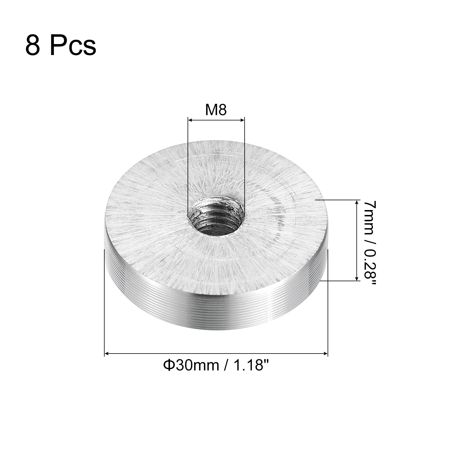 8 pz 30/40/50/60mm Diametro Disco In Alluminio M6 M8 M10 Filettatura di Forma Rotonda Tavolo In Vetro Cerchio Disco Top Adattatore Hardware