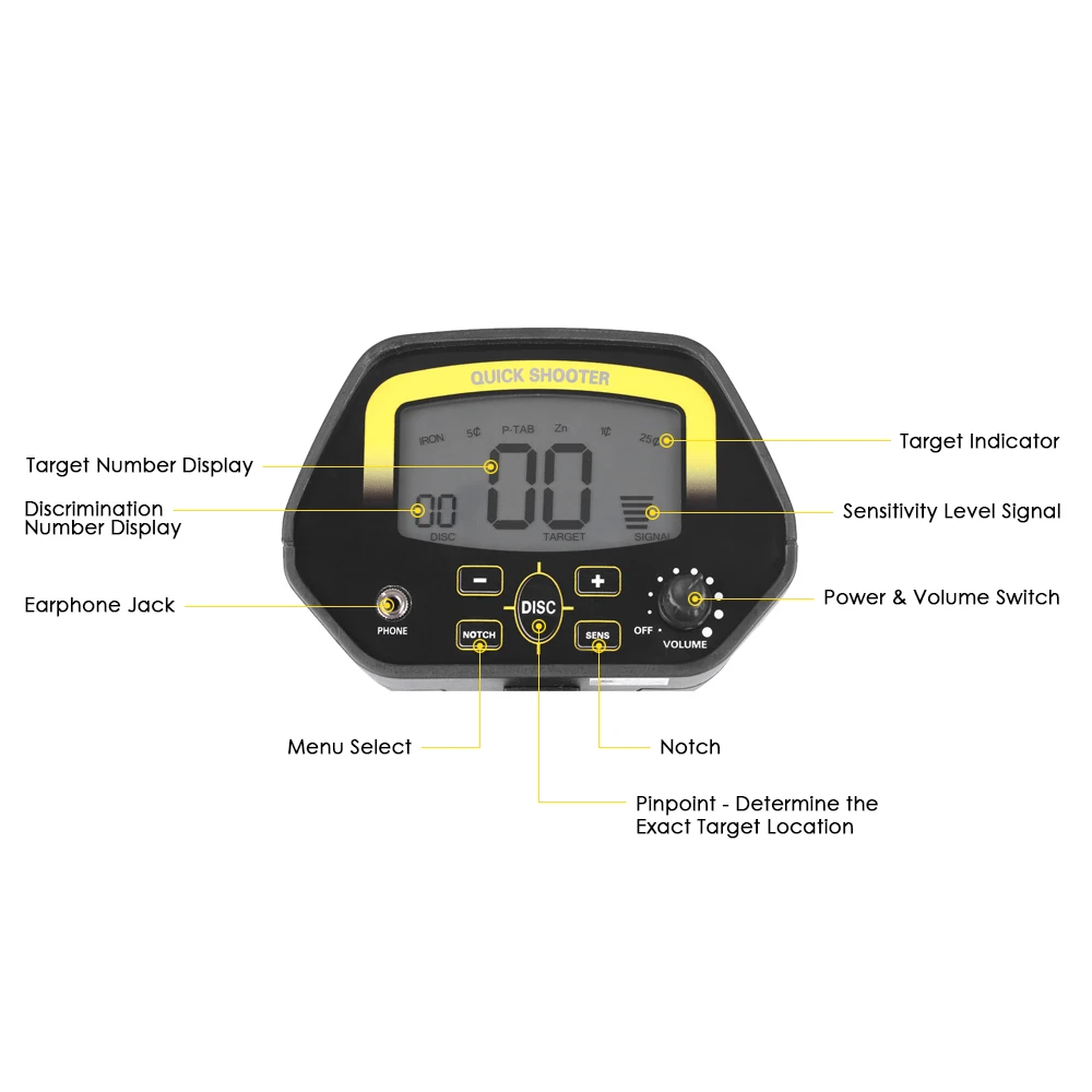Metal Detector MD4060 Professional Underground Metal Locator Treasure-hunting Device Adjustable Mode Pinpointing Function