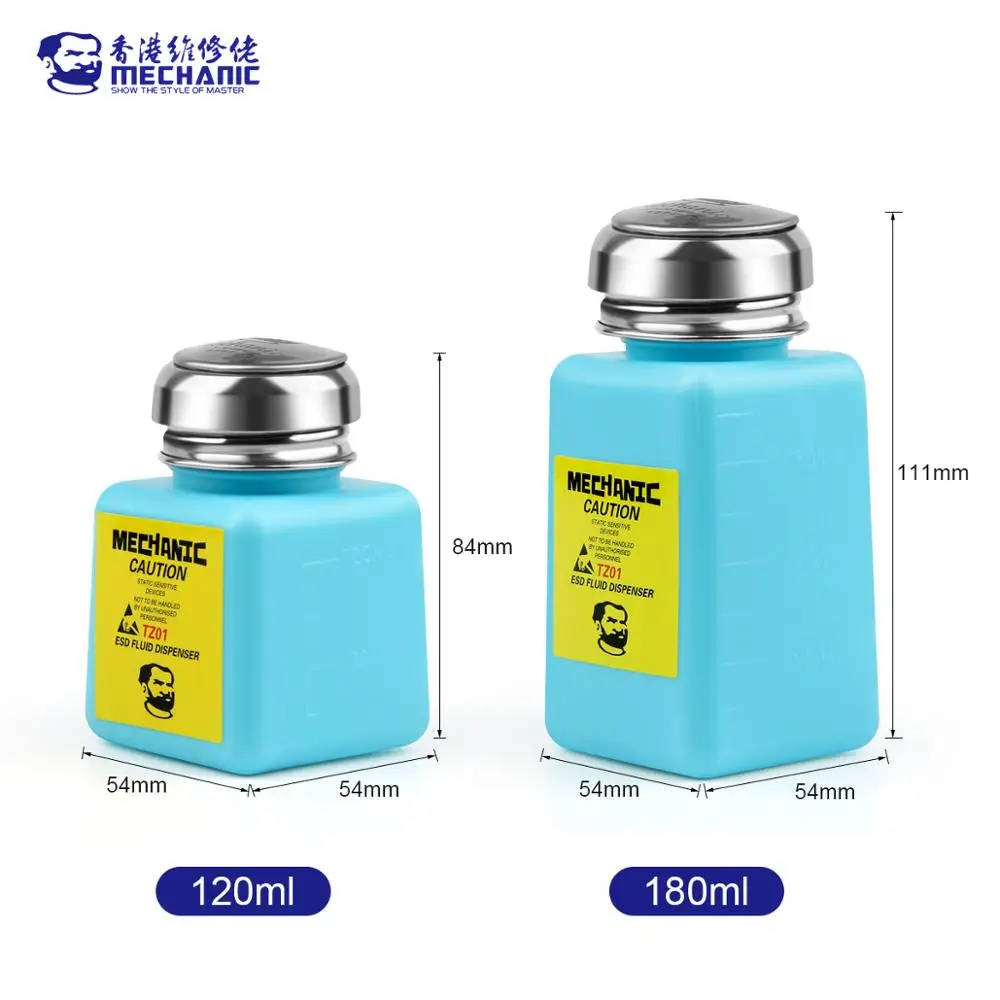 Mechanik TZ01 120ml 180ml butelka alkoholu pompa ciśnieniowa do telefonu komórkowego PCB do naprawy płyty głównej narzędzie do czyszczenia butelka alkoholu