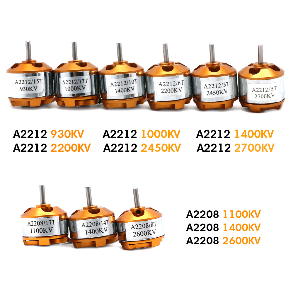 Moteur sans balais A2212 A2208 930KV 1000KV 1400KV 2200KV 2700KV pour avion RC, moteur multi-copter sans balais