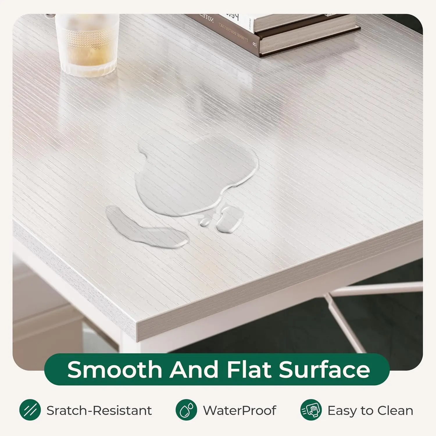 L-vormig computerbureau Houten open plank Bureaucomputer met planken 120 cm Studiebureau voor studeerkamer Slaapkamer Thuiskantoor Wit