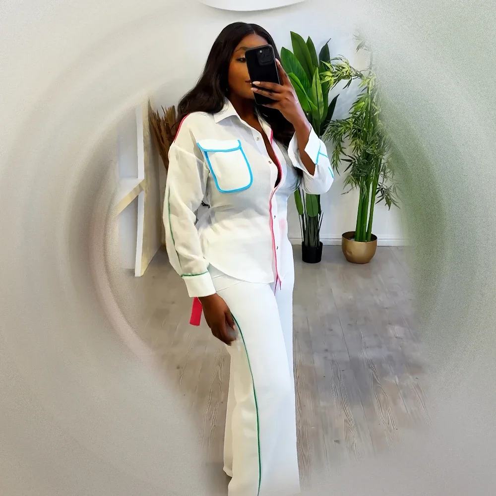 2 ชิ้นชุดกางเกงผู้หญิงชุดเสื้อผ้าฤดูร้อนชุดแอฟริกัน 2024 แฟชั่นชุดลําลอง Dames แอฟริกาเสื้อผ้า