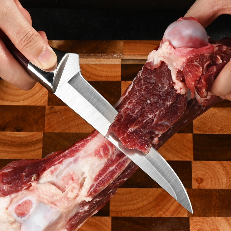 Faca de cozinha em aço inoxidável, cutelo de carne, faca de frutas, ABS Handle, carne de porco Sheep Fish Cutting Knives with Cover