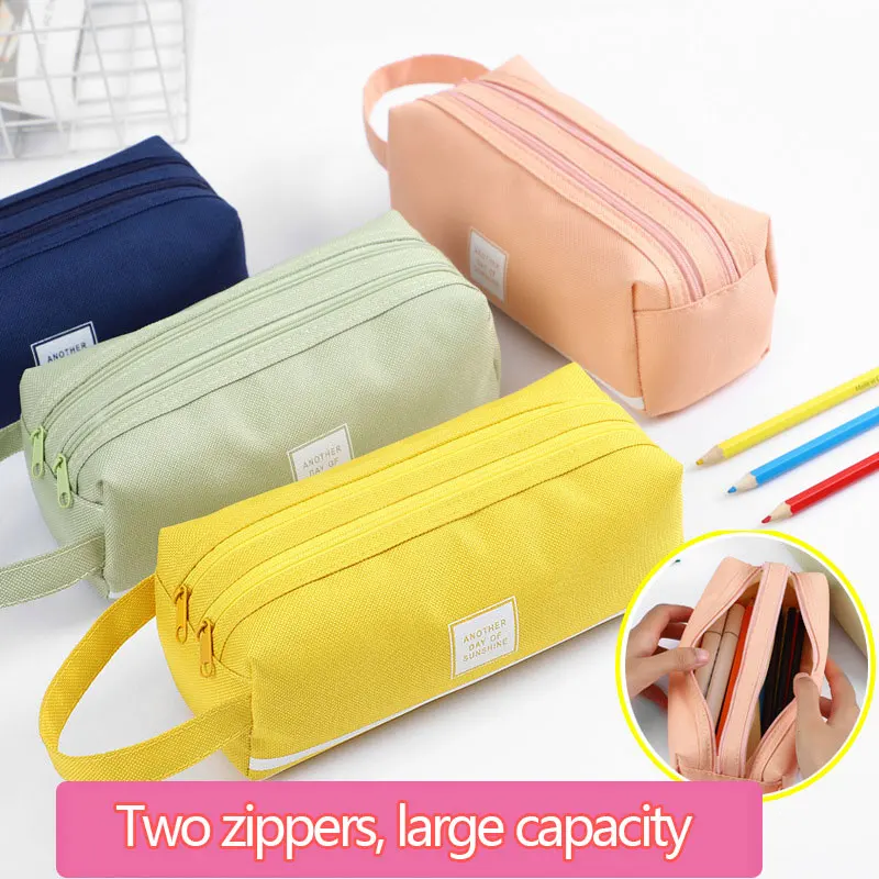 Estuche para lápices de gran capacidad, organizador de papelería Kawaii, suministros escolares y de oficina, cajas de lápices para niñas y niños