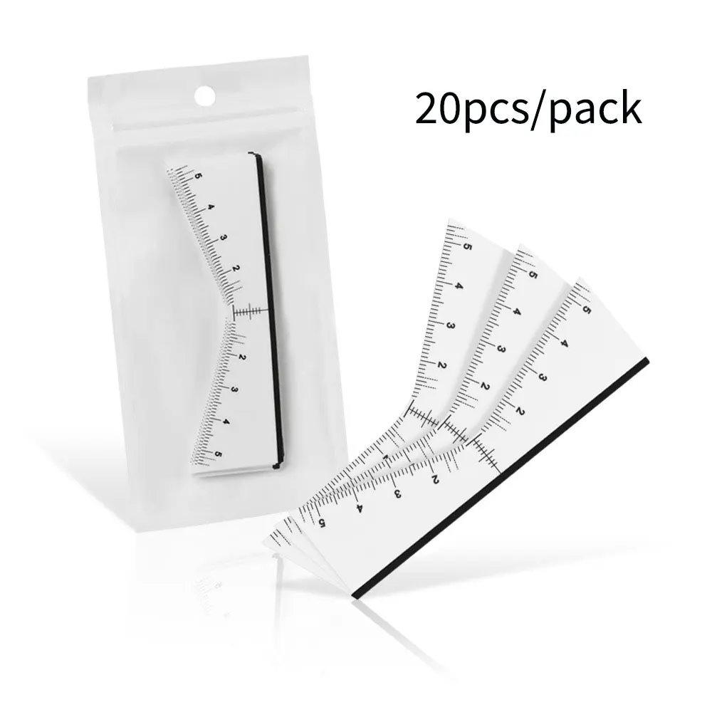 20 teile/paket Tattoo Mapping Augenbraue Herrscher Aufkleber Microblading Klebstoff V Shap Stirn Messung Schablone Werkzeuge Make-Up Versorgung