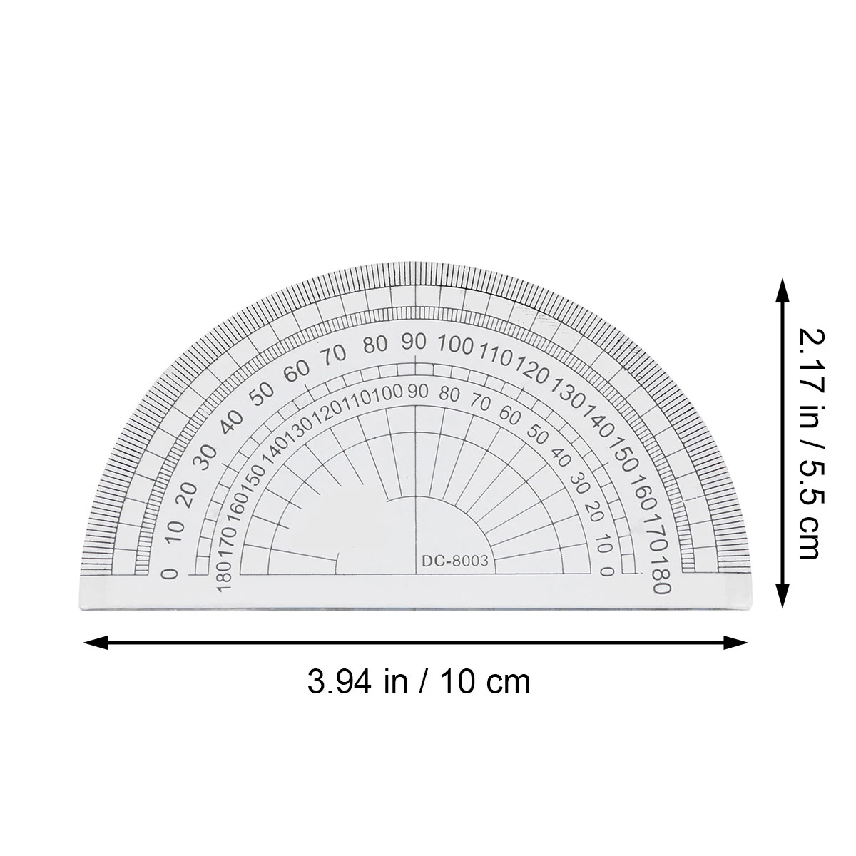 10pcs Clear Plastic Protractor 180 Degrees Math Protractor 180 Degrees 180 Degrees Protractor 180 Degrees For Angle Measurement