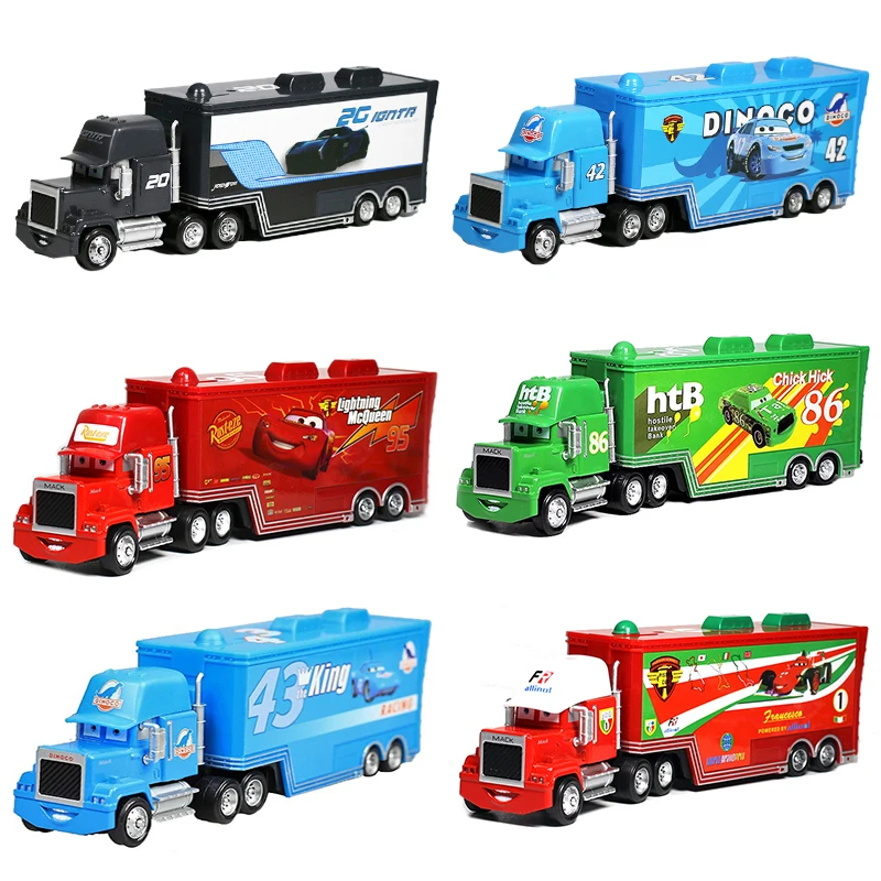 Disney Pixar Cars 2 3 Zabawki Zygzak McQueen Ciężarówka Jackson Storm Wujek Mack 1:55 Odlew ciężarówka Przyczepa Model Dziecko Prezent dla dzieci